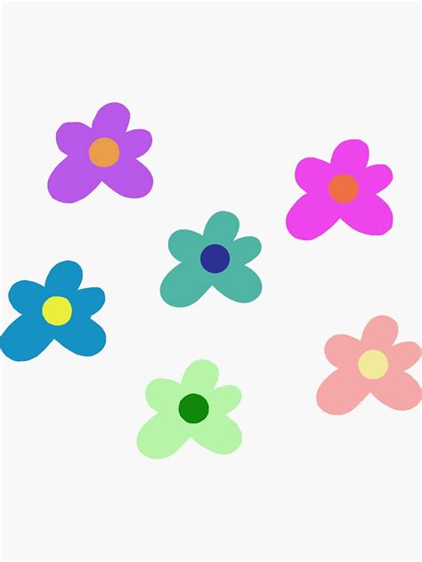 Indie Flower Sticker Pack Sticker For Sale By Kerrinimmons Redbubble