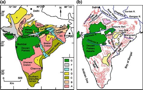 A Generalised Geological Map Of The Peninsular India A Archean