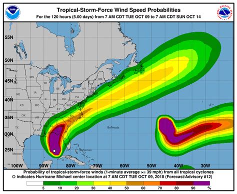 Probability Of Tropical Storm Force Winds For The Next 5 Days 897x738