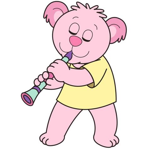 Cartoon Bear Playing A Clarinet — Stock Vector © Kchungtw 22749409
