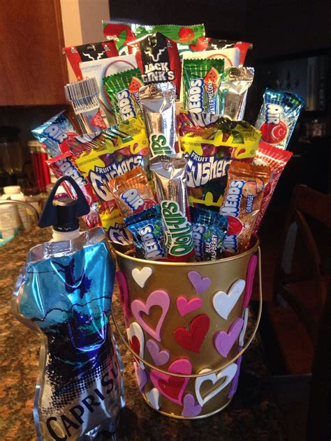 Valentines day gift ideas pinwire: My boyfriends candy basket for valentines day ️ ...