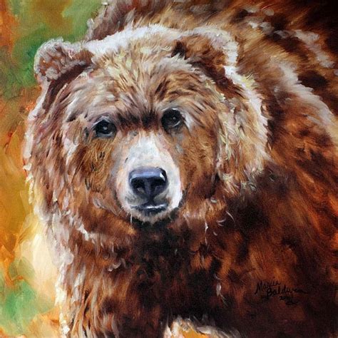 Grizzly Bear Stance Bear Paintings Oil Painting Pictures Bear Artwork