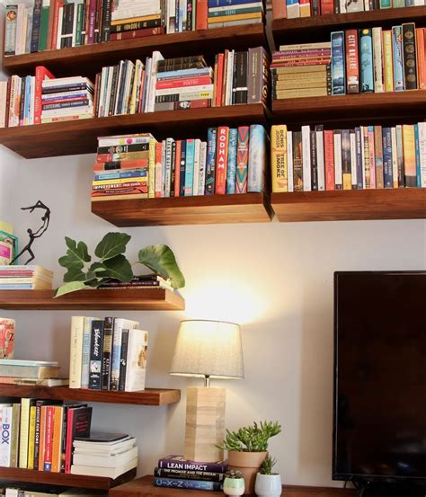 Massive Wall Of Floating Bookshelves How To Install South House Designs