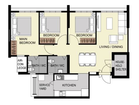 Floor Plan Hdb 4 Rooms Flat Home Alqu