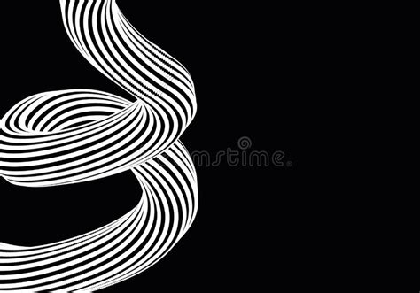 Abstract Black Background Line Wave Curve On Background Stock
