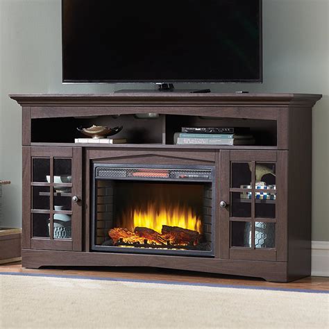 Freestanding electric fireplace tv stand in coffee. Home Decorators Collection Avondale Grove 59 in. Media ...