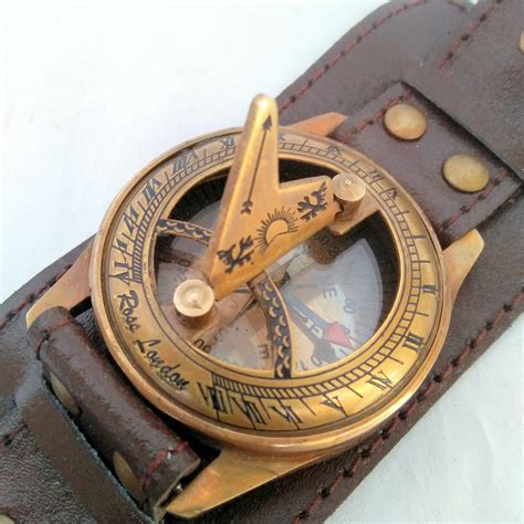 Brass Sundial Wrist Watch Working Sundial Compass Handmade Etsy