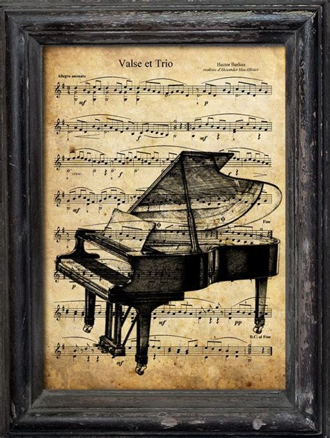 Print Art Canvas T Collage Mixed Media Piano Music By Rcolo Sheet