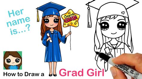How To Draw A Cute Girl Graduate 🎓 Congrats Grad Youtube