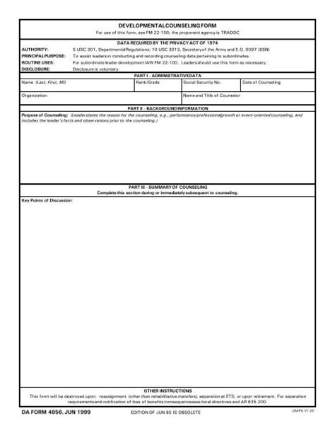 Developmental Counseling Form Fillable Printable Forms Free Online