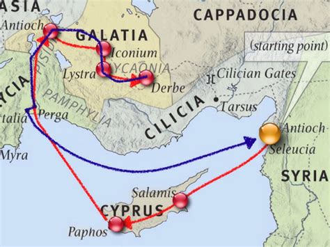 St Pauls First Missionary Journey Map