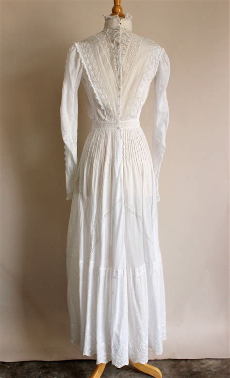Antique Edwardian White Dress The Dress Toadstool Farm Vintage