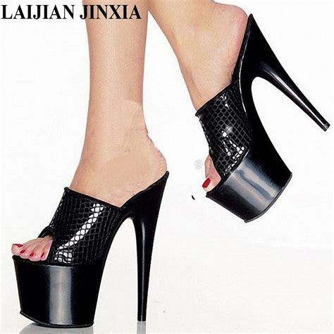 Buy Laijianjinxia 7 Inch High Heel Slippers New Sexy