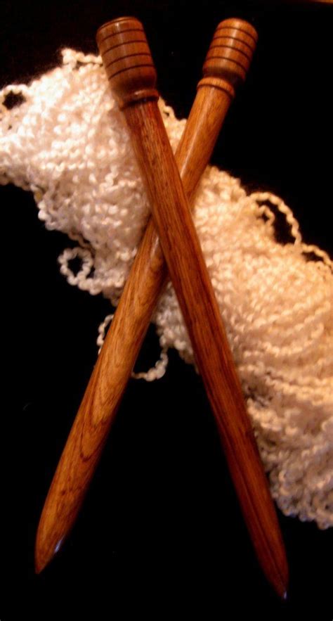 Large Wood Knitting Needles Rosewood With Walnut Tops Size Etsy