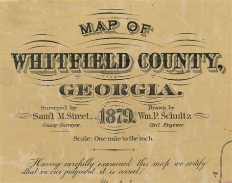 Whitfield County 1879 Old Map Georgia Old Wall Map With Etsy