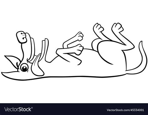 Cartoon Dog Lying Down And Sticking Out Tongue Vector Image