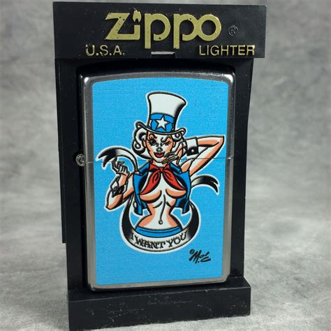 Value Of I Want You Pinup Girl Street Chrome Lighter Zippo