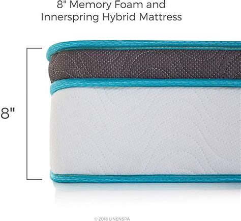 Linenspa 8 Inch Memory Foam And Innerspring Hybrid Mattress Medium