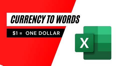 How To Convert Currency To Words In Excel Youtube