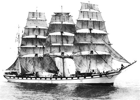 Four Masted Barque Caroline1891 One Of The Huge Sailing Ships