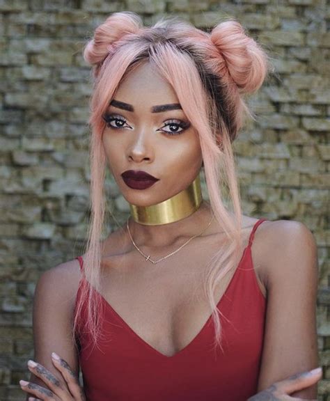 The subtle warmth of this blonde hair color will enhance your complexion beautifully, within the pastel realm. Best Hair Colors for Dark Skin Tones From Tan to Bronze