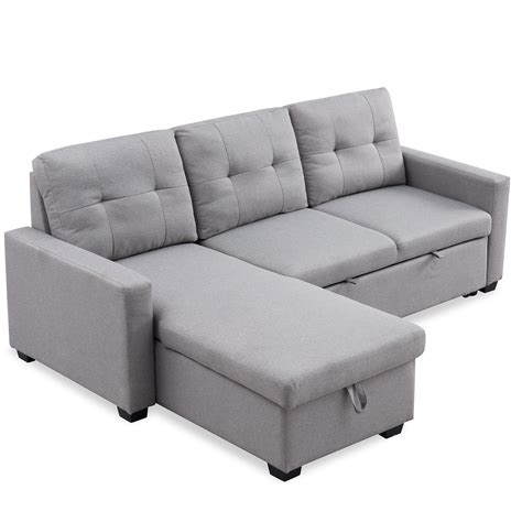 mid century sectional sofa with pull out sleeper 82 x 60 x 35 upholstery fabric sectional