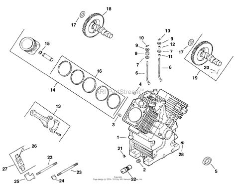 Typical command horizontal shaft carbureted engine. Kohler CH20-64509 MTD 20 HP (14.9 kW) Parts Diagram for Crankcase 2-24-4 (TP-2439-C)