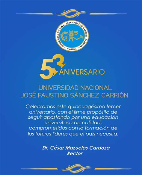 La Universidad Nacional José Faustino Sánchez Carrión Celebra Su 53
