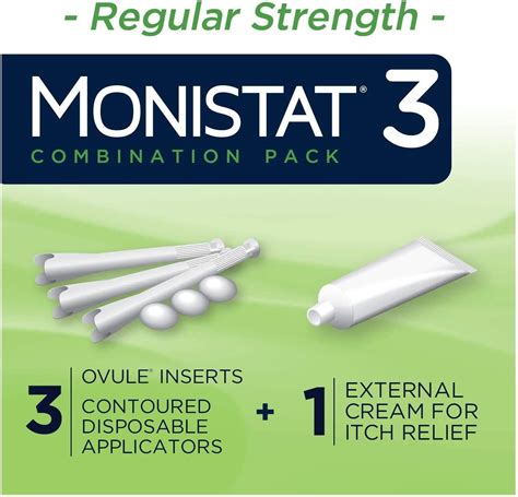 Monistat 3 Vaginal Antifungal 3 Day Treatment Ovule Inserts Dual Action