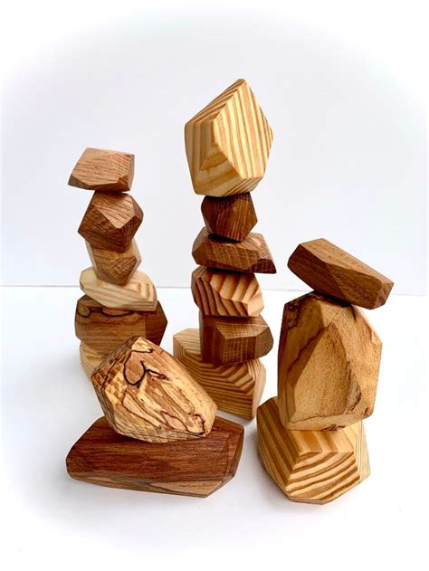 Tumi Ishi Wooden Rock Balancing Stones Wooden 5 Year Etsy