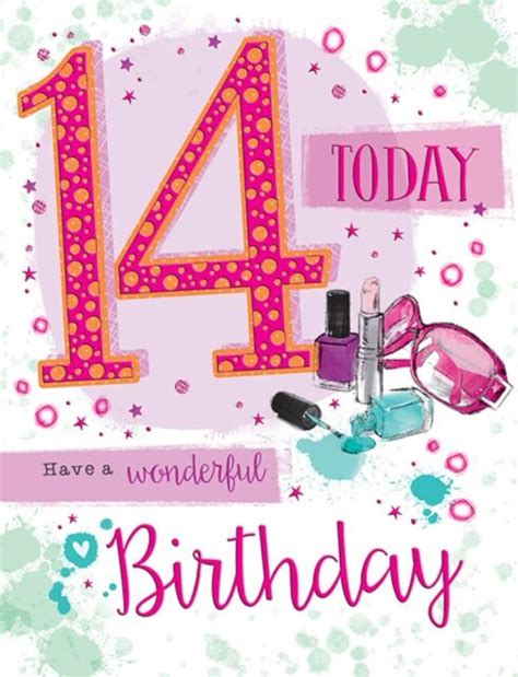 Girls 14 14th Birthday Card Purple Foil Modern Design Pg For Sale Online Ebay