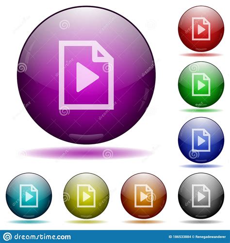 Playlist Glass Sphere Buttons Stock Vector Illustration Of Green