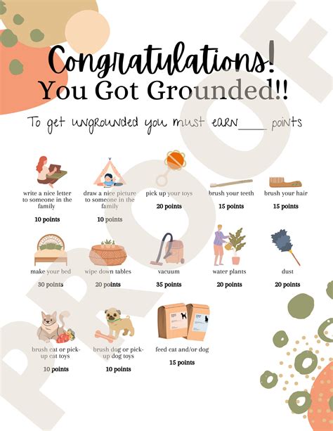 Congratulations You Got Grounded Toddler Friendly Chore Etsy