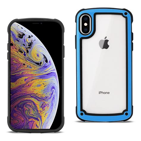 Apple Iphone Xs Max Heavy Duty Rugged Shockproof Case In Blueclear