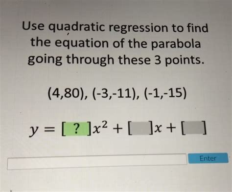 Find Equation Of Parabola Given 3 Points Calculator Tessshebaylo