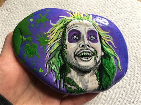 Beetlejuice Art Rock Painting Painted Rocks Beetlejuice Fan Art