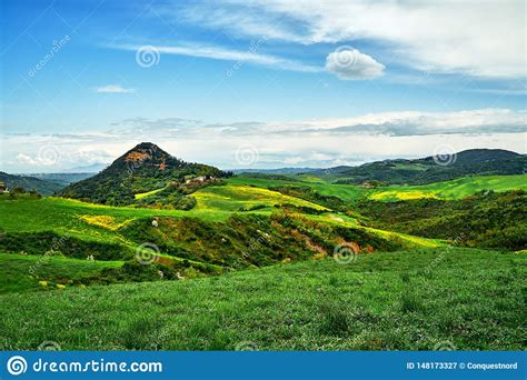 Sunny Day In Bolgheri Landscape View Tuscany Italy Europe Stock