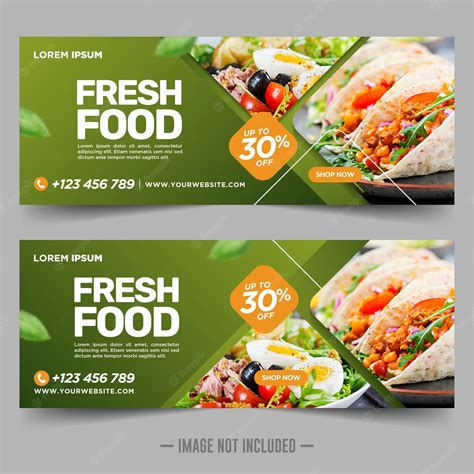 Plantilla De Diseño De Banner De Comida Y Restaurante Vector Premium