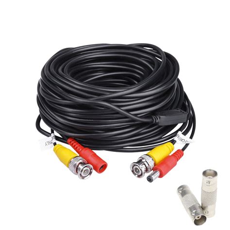 25ft Power Video Security Camera Cable Bnc Extension Wire Cord For All