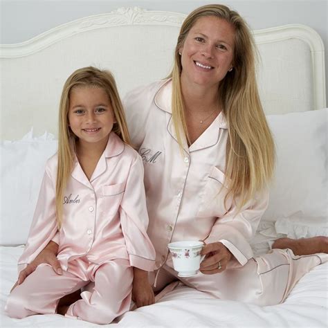 Personalised Girl S Pink Satin Pyjama S By Mini Lunn Satin Pajamas Satin Pjs Silky Pants