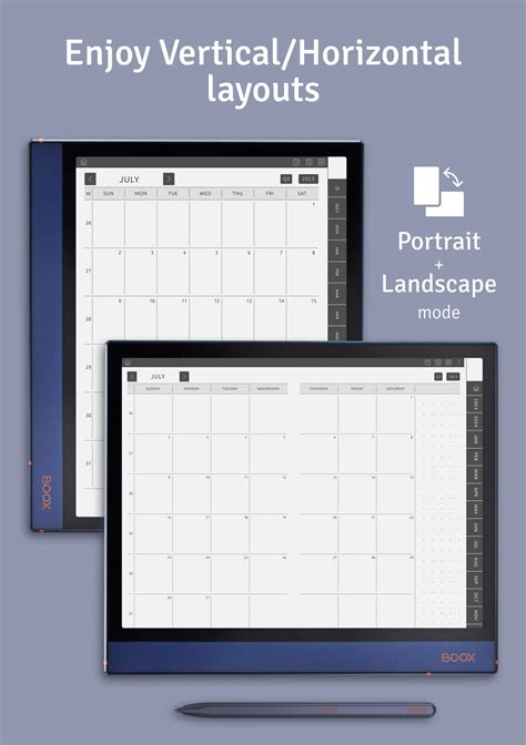 Download Digital Monthly Planner For Boox Note Air
