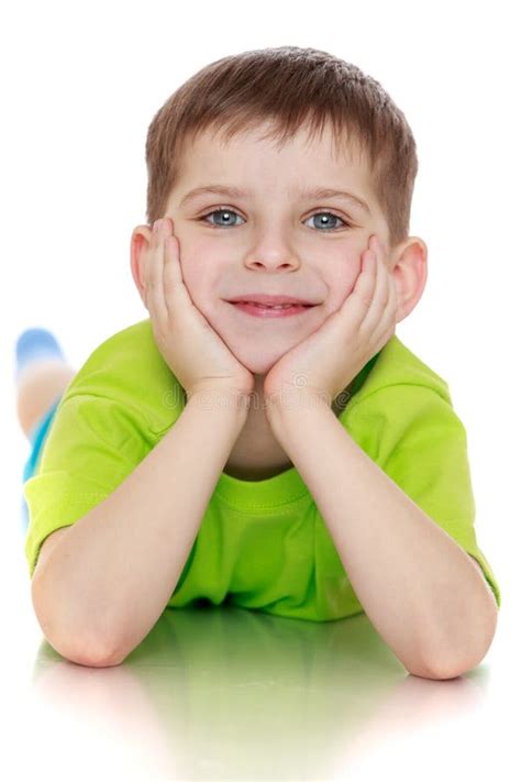 Little Boy In A T Shirt And Shorts Jumping Stock Image Image Of