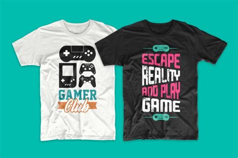 Gaming Gamer T Shirt Design Vector Bundle Sublimation Gaming T Shirt