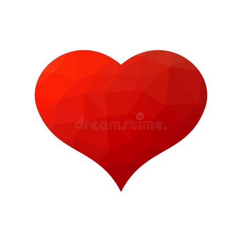 Red Low Poly Heart Symbol Of Love And St Valentines Day Stock Vector