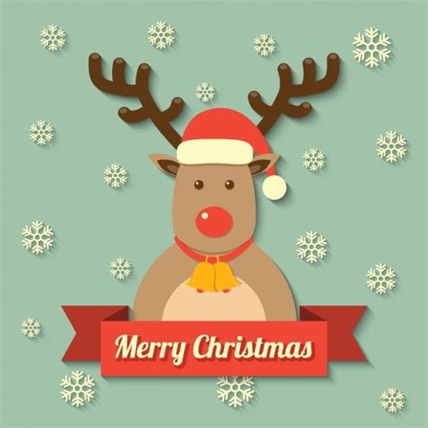 Free Vector Reindeer With A Merry Christmas Message