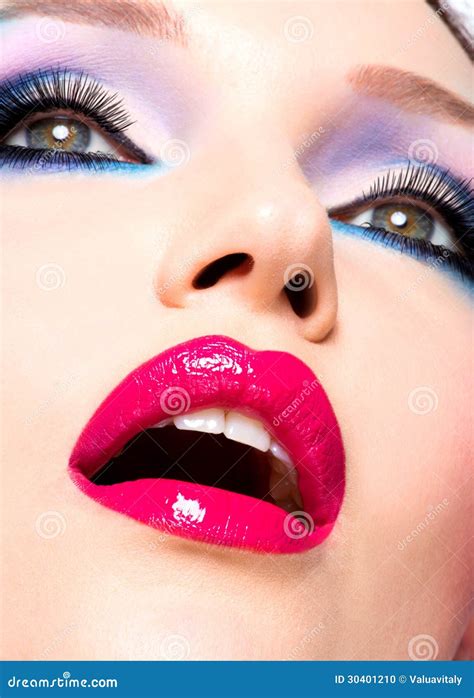 Beautiful Red Lips Stock Photo Image Of Makeup Girl