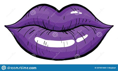 Violet Lips Illustration Vector Stock Vector Illustration Of