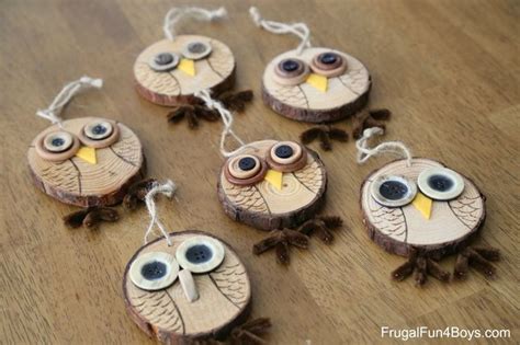 How To Make Adorable Wood Slice Owl Ornaments And An Owl Tree Wood Slice Crafts Wood