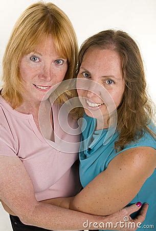 Lesbian Couple Hugging Stock Photo Image