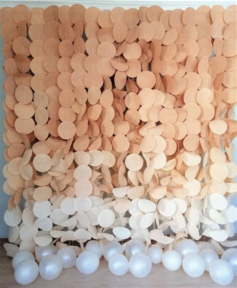 Beige Ombre Paper Circle Garland Birthday Hanging Neutral Etsy